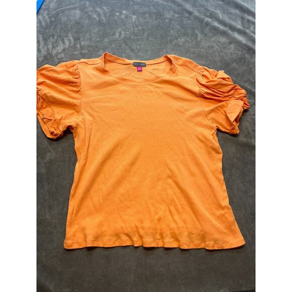 Vince Camuto Ladies Puff Sleeve Rib Top Size Tangerine Size‎ XXL - Picture 1 of 5